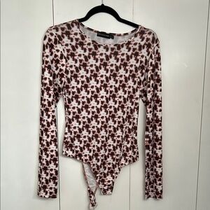 Pretty little thing Brown Patterned Women's Top bodysuit
